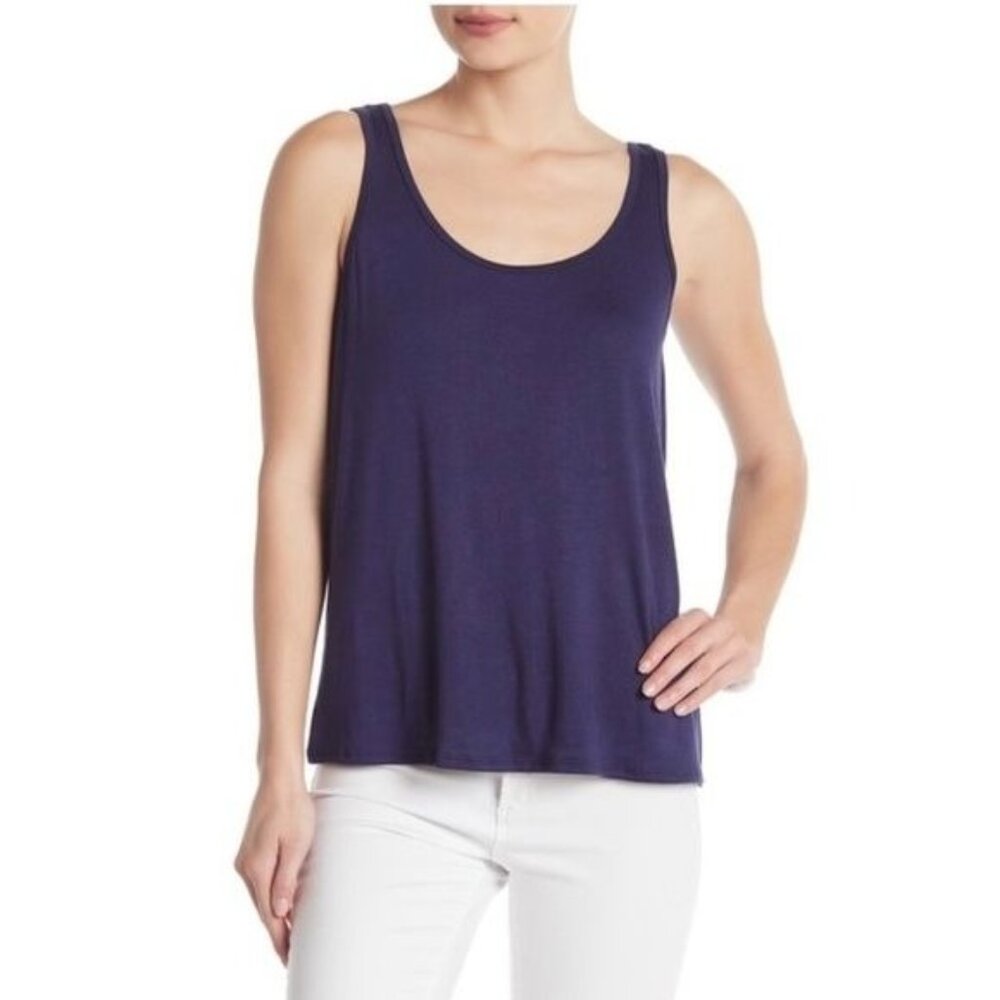 Michael Stars Navy Scoop Neck Tank Top Flowy Stretchy Soft